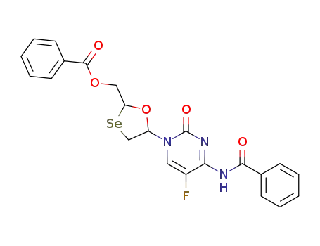 Molecular Structure of 305808-87-1 ((+/-)-α/β-1-(2-benzoyloxymethyl-1,3-oxaselenolan-5-yl)-N<sup>4</sup>-benzoyl-5-fluorocytosine)