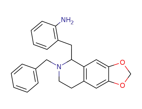 Molecular Structure of 7224-91-1 (2-(6-benzyl-5,6,7,8-tetrahydro-[1,3]dioxolo[4,5-<i>g</i>]isoquinolin-5-ylmethyl)-aniline)