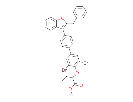 (S)-2-[4'-(2-Benzyl-benzofuran-3-yl)-3,5-dibromo-biphenyl-4-yloxy]-butyric acid methyl ester