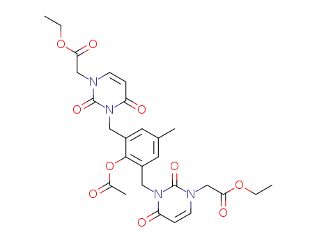 1,3-bis[(1-(ethylcarboxymethyl)-2,4-dioxo-1,2,3,4-tetrahydropyrimidin-3-yl)methyl]-2-acetoxy-5-methylbenzene