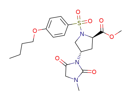 (2R,4S)-1-(4-Butoxy-benzenesulfonyl)-4-(3-methyl-2,5-dioxo-imidazolidin-1-yl)-pyrrolidine-2-carboxylic acid methyl ester