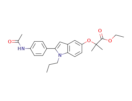 Propanoic acid, 2-((2-(4-(acetylamino)phenyl)-1-propyl-1H-indol-5-yl)oxy)-2-methyl-, ethyl ester