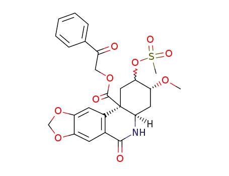 2ξ-methanesulfonyloxy-3<i>c</i>-methoxy-6-oxo-(4a<i>r</i>)-2,3,4,4a,5,6-hexahydro-1<i>H</i>-[1,3]dioxolo[4,5-<i>j</i>]phenanthridine-11b<i>t</i>-carboxylic acid 2-oxo-2-phenyl-ethyl ester