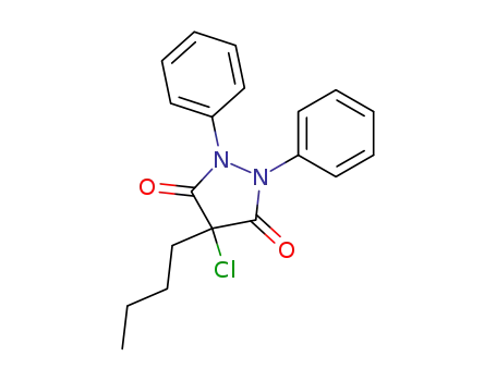 Molecular Structure of 26485-63-2 (3,5-Pyrazolidinedione, 4-butyl-4-chloro-1,2-diphenyl-)