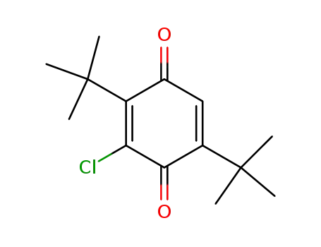 Molecular Structure of 33611-70-0 (2,5-Cyclohexadiene-1,4-dione, 3-chloro-2,5-bis(1,1-dimethylethyl)-)