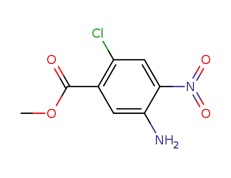 Molecular Structure of 106125-56-8 (Benzoic acid, 5-amino-2-chloro-4-nitro-, methyl ester)