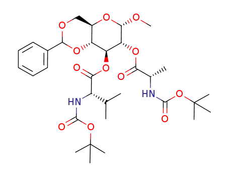 methyl 4,6-O-benzylidene-2-O-(N-tert-butoxycarbonyl-L-alanyl)-3-O-(N-tert-butoxycarbonyl-L-valyl)-α-D-glucopyranoside