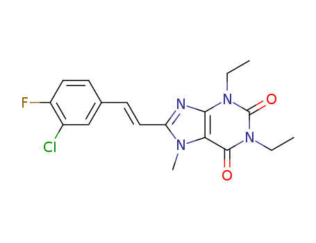 (E)-8-(3-CHLORO-4-FLUOROSTYRYL)-1,3-DIETHYL-7-METHYLXANTHINECAS