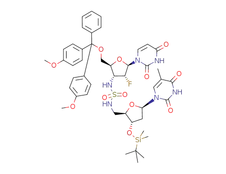 5'-O-(4,4'-dimethoxytrityl)-2'-fluoro-2',3'-dideoxyuridin-3'-ylsulfamido-[3'(N)->5'(N)]-3'-O-(tert-butyldimethylsilyl)-5'-deoxythymidine
