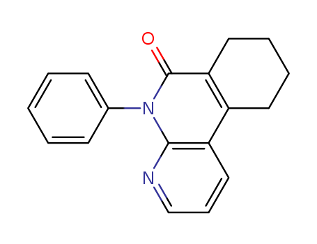 Molecular Structure of 113077-43-3 (Benzo[c][1,8]naphthyridin-6(5H)-one, 7,8,9,10-tetrahydro-5-phenyl-)