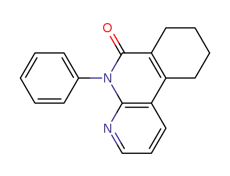 Molecular Structure of 113077-43-3 (Benzo[c][1,8]naphthyridin-6(5H)-one, 7,8,9,10-tetrahydro-5-phenyl-)