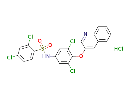 Benzenesulfonamide,
2,4-dichloro-N-[3,5-dichloro-4-(3-quinolinyloxy)phenyl]-,
monohydrochloride