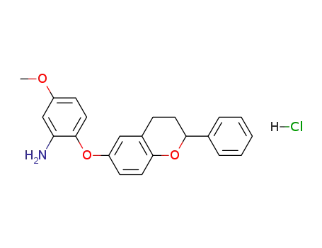 Benzenamine,
2-[(3,4-dihydro-2-phenyl-2H-1-benzopyran-6-yl)oxy]-5-methoxy-,
hydrochloride