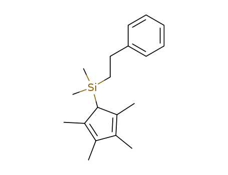 Molecular Structure of 511551-21-6 (1,2,3,4-tetramethyl-5-(dimethylphenethylsilyl)cyclopenta-1,3-diene)