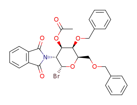 Acetic acid (2R,3R,4R,5R,6R)-3-benzyloxy-2-benzyloxymethyl-6-bromo-5-(1,3-dioxo-1,3-dihydro-isoindol-2-yl)-tetrahydro-pyran-4-yl ester
