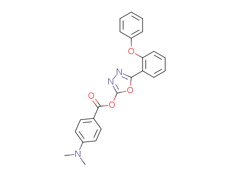 Molecular Structure of 286368-53-4 (5-(2-phenoxy)phenyl-1,3,4-oxadiazole-2-yl 4-dimethylaminobenzoate)