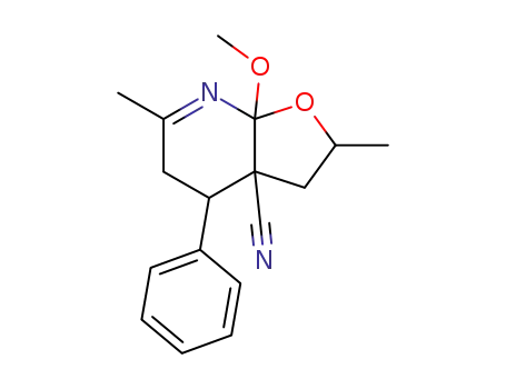 2,3,3a,4,5,7a-hexahydro-7a-methoxy-2,6-dimethyl-4-phenylfuro[2,3-b]pyridine-3a-carbonitrile