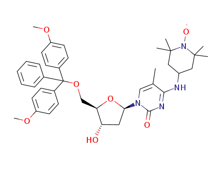 Molecular Structure of 342630-79-9 (5'-O-(4,4'-Dimethoxytrityl)-5-methyl-N<sup>4</sup>-(1-oxyl-2,2,6,6-tetramethyl-4-piperidinyl)-2'-deoxycytidine)