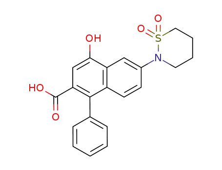 6-(1,1-dioxo-1λ<sup>6</sup>-[1,2]thiazinan-2-yl)-4-hydroxy-1-phenyl-naphthalene-2-carboxylic acid