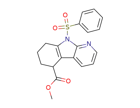 Molecular Structure of 282734-73-0 (5H-Pyrido[2,3-b]indole-5-carboxylic acid, 6,7,8,9-tetrahydro-9-(phenylsulfonyl)-, methyl ester)
