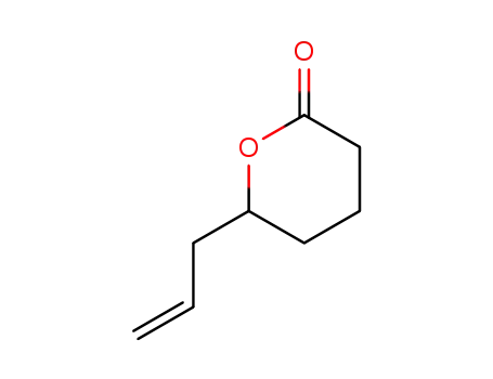 Molecular Structure of 34686-69-6 (2H-Pyran-2-one, tetrahydro-6-(2-propenyl)-)