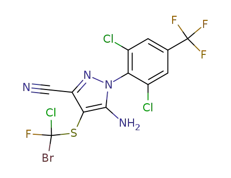 5-amino-4-bromochlorofluoromethylthio-3-cyano-1-(2,6-dichloro-4-trifluoromethylphenyl)-1-H-pyrazole