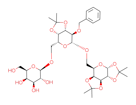2-[7-benzyloxy-2,2-dimethyl-6-(2,2,7,7-tetramethyl-tetrahydro-bis[1,3]dioxolo[4,5-<i>b</i>;4',5'-<i>d</i>]pyran-5-ylmethoxy)-tetrahydro-[1,3]dioxolo[4,5-<i>c</i>]pyran-4-ylmethoxy]-6-hydroxymethyl-tetrahydro-pyran-3,4,5-triol