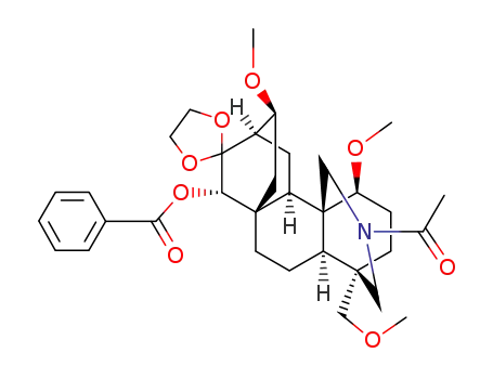 21-acetyl-15β-benzoyloxy-16,16-ethane-1,2-diyldioxy-1α,13β-dimethoxy-4-methoxymethyl-17-nor-atidane