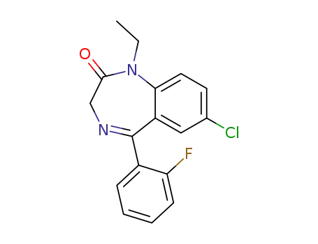 Molecular Structure of 72012-91-0 (7-chloro-1-ethyl-(o-fluorophenyl)-3H-[1,4]benzodiazepin-2-one)