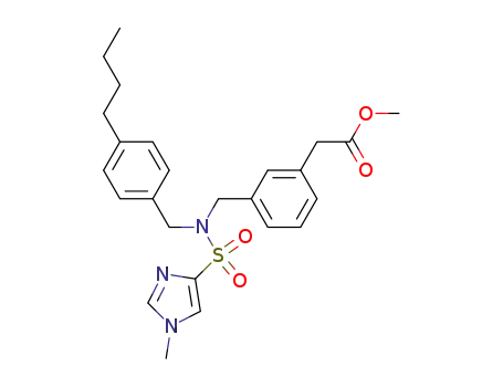 Molecular Structure of 223490-91-3 ((3-{[(4-butyl-benzyl)-(1-methyl-1H-imidazole-4-sulfonyl)-amino]-methyl}-phenyl)-acetic acid methyl ester)