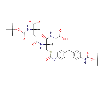 N-(tert-butyloxycarbonyl)-S-{[({4-[4'-(tert-butyloxycarbonyl)amino]benzyl}phenyl)amino]carbonyl}glutathione