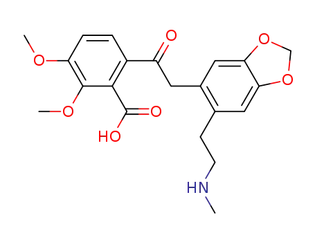 Molecular Structure of 41904-85-2 (Benzoic acid,2,3-dimethoxy-6-[2-[6-[2-(methylamino)ethyl]-1,3-benzodioxol-5-yl]acetyl]-)