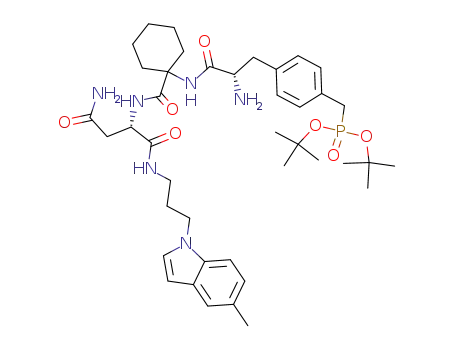 {4-[(S)-2-Amino-2-(1-{(S)-2-carbamoyl-1-[3-(5-methyl-indol-1-yl)-propylcarbamoyl]-ethylcarbamoyl}-cyclohexylcarbamoyl)-ethyl]-benzyl}-phosphonic acid di-tert-butyl ester