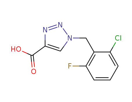 Molecular Structure of 106308-57-0 (1-(2-CHLORO-6-FLUORO-BENZYL)-1H-[1,2,3]TRIAZOLE-4-CARBOXYLIC ACID)