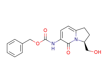 Carbamic acid,
[(3S)-1,2,3,5-tetrahydro-3-(hydroxymethyl)-5-oxo-6-indolizinyl]-,
phenylmethyl ester