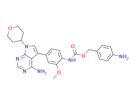4-aminobenzyl N-(4-(4-amino-7-tetrahydro-2H-4-pyranyl-7H-pyrrolo[2,3-d]pyrimidin-5-yl)-2-methoxyphenyl)carbamate