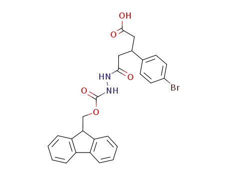 Molecular Structure of 348110-34-9 (5-[N'-(9H-fluoren-9-ylmethoxycarbonyl)-hydrazino]-5-oxo-3-(4-bromo)-phenylpentanoic acid)