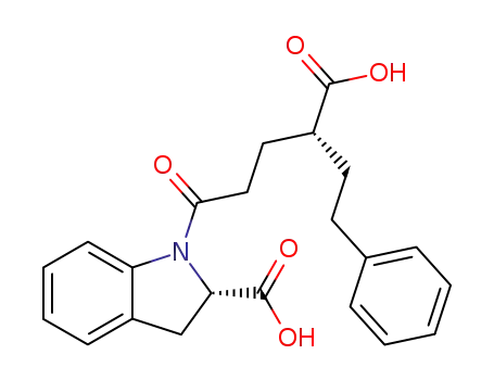 1-(4-carboxy-4R-phenethylbutanoyl)-indoline-2S-carboxylic acid