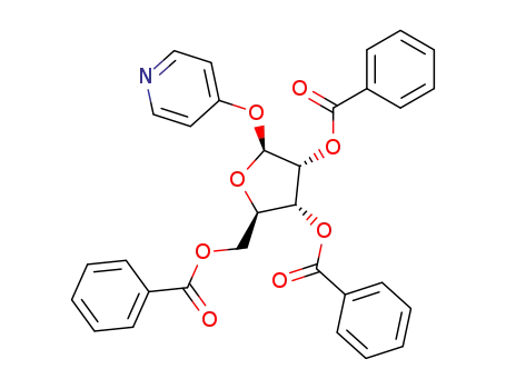 Molecular Structure of 18342-23-9 (.beta.-D-Ribofuranoside, 4-pyridinyl, 2,3,5-tribenzoate)