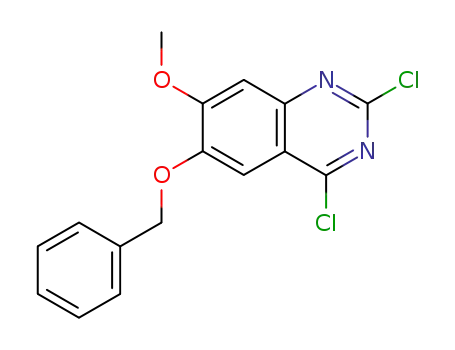 Molecular Structure of 60548-01-8 (Quinazoline, 2,4-dichloro-7-methoxy-6-(phenylmethoxy)-)