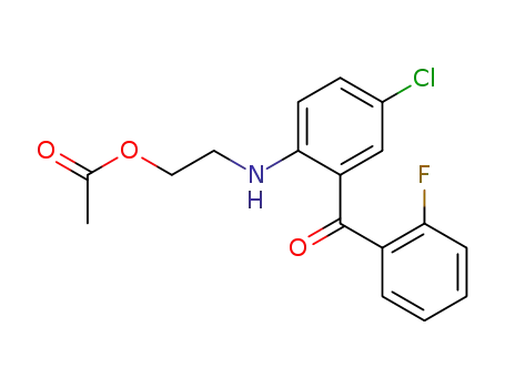 Molecular Structure of 60776-33-2 (Methanone,
[2-[[2-(acetyloxy)ethyl]amino]-5-chlorophenyl](2-fluorophenyl)-)