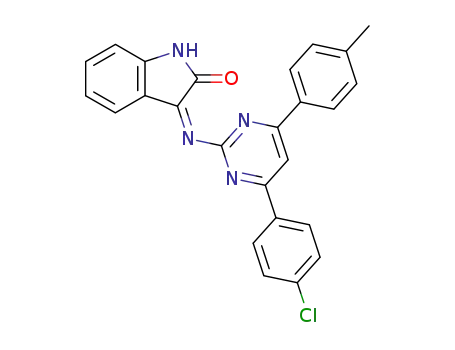3-[4-(4-chloro-phenyl)-6-<i>p</i>-tolyl-pyrimidin-2-ylimino]-1,3-dihydro-indol-2-one