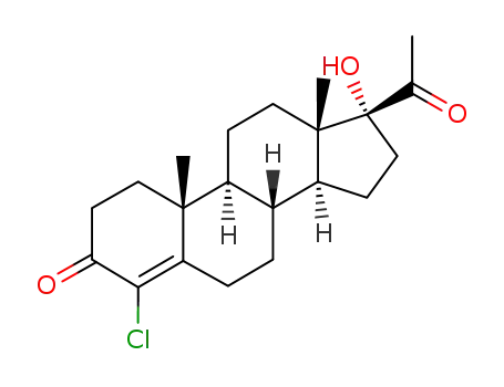 Molecular Structure of 13583-20-5 (4-chloro-17-hydroxypregn-4-ene-3,20-dione)