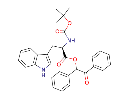 Molecular Structure of 1026951-07-4 (2-<i>tert</i>-butoxycarbonylamino-3-(1<i>H</i>-indol-3-yl)-propionic acid 2-oxo-1,2-diphenyl-ethyl ester)