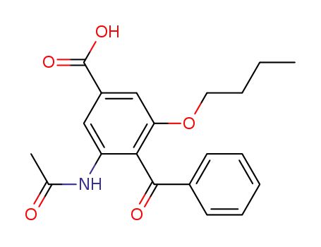 Molecular Structure of 55232-95-6 (Benzoic acid, 3-(acetylamino)-4-benzoyl-5-butoxy-)