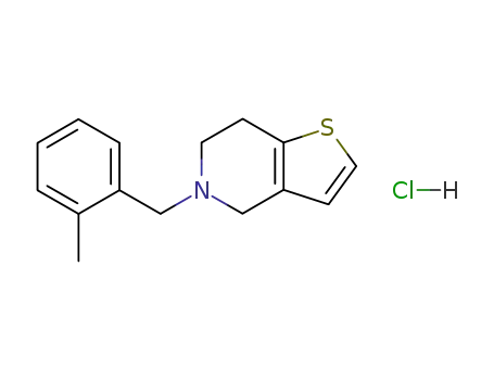 Molecular Structure of 53885-53-3 (5-(2-methylbenzyl)-4,5,6,7-tetrahydrothieno[3,2-c]pyridine hydrochloride)