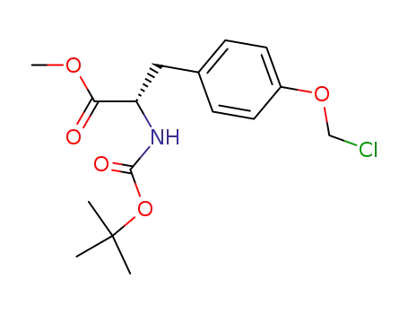 Molecular Structure of 494210-34-3 (L-Tyrosine, O-(chloromethyl)-N-[(1,1-dimethylethoxy)carbonyl]-, methyl
ester)