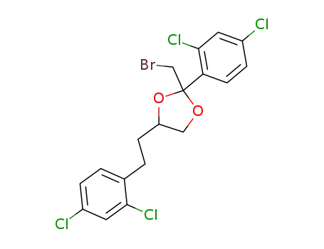 Molecular Structure of 59401-08-0 (2-(bromomethyl)-2-(2,4-dichlorophenyl)-4-[2-(2,4-dichlorophenyl)ethyl]-1,3-dioxolane)