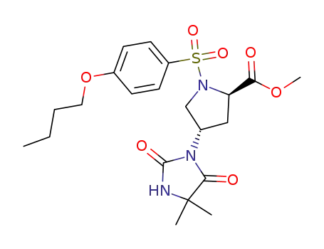 (2R,4S)-1-(4-Butoxy-benzenesulfonyl)-4-(4,4-dimethyl-2,5-dioxo-imidazolidin-1-yl)-pyrrolidine-2-carboxylic acid methyl ester