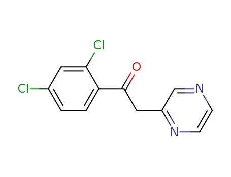 Molecular Structure of 83227-43-4 (Ethanone, 1-(2,4-dichlorophenyl)-2-pyrazinyl-)